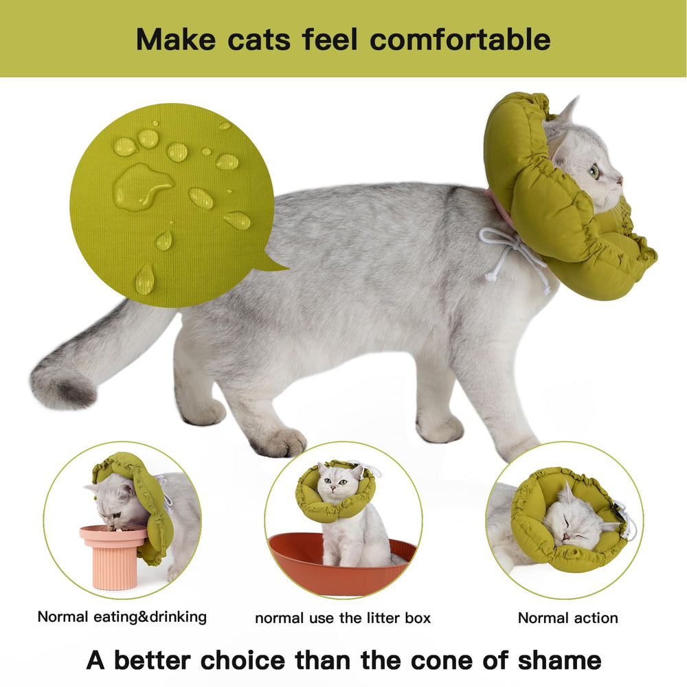 H HIDREAM cono gato ajuste elastico vista lateral, ajuste seguro para comer