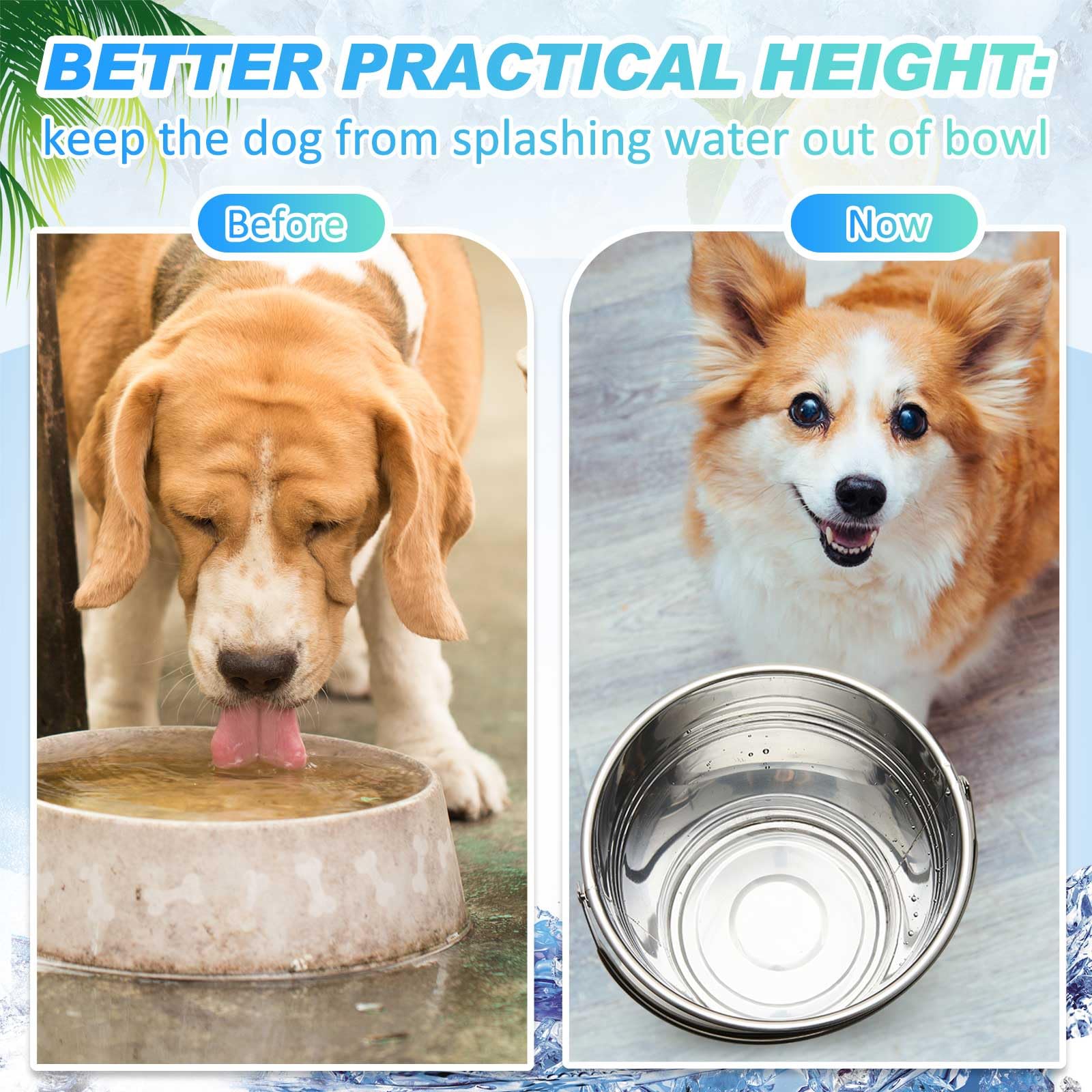 Cubo Hicarer metálico para gatos y cachorros con diseño compacto.