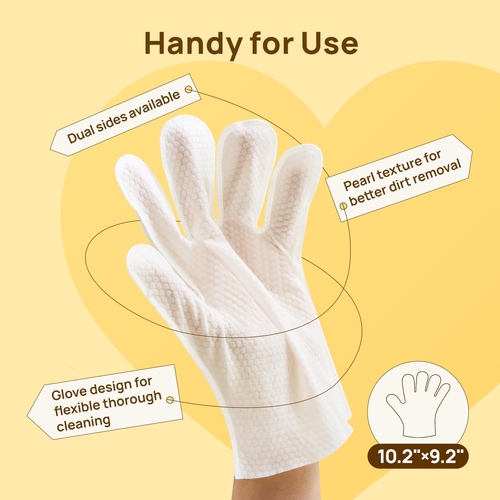 Limpieza suave de todo el cuerpo con guantes HICC PET para mascotas.