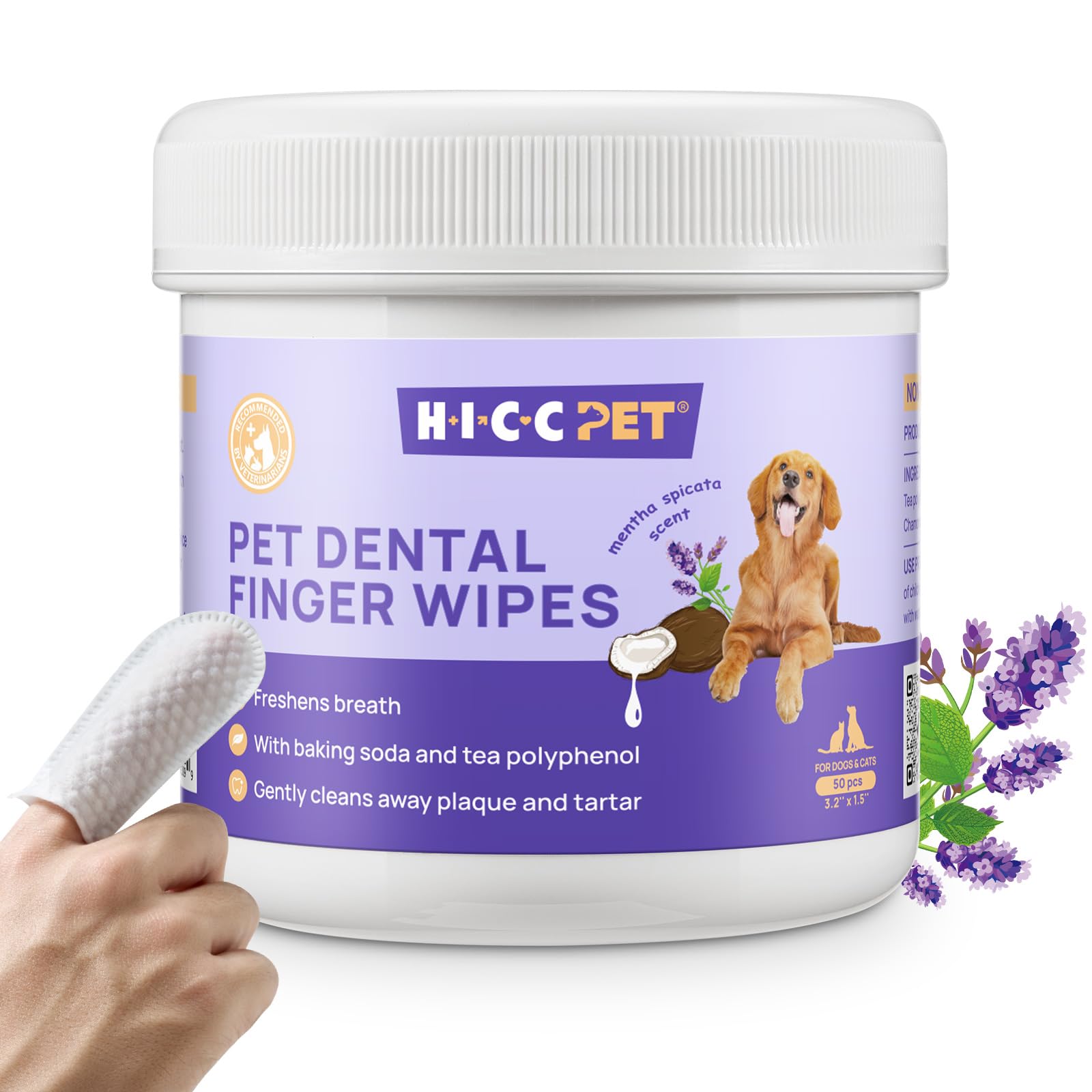 Emballage des lingettes dentaires HICC PET pour un usage pratique à domicile.