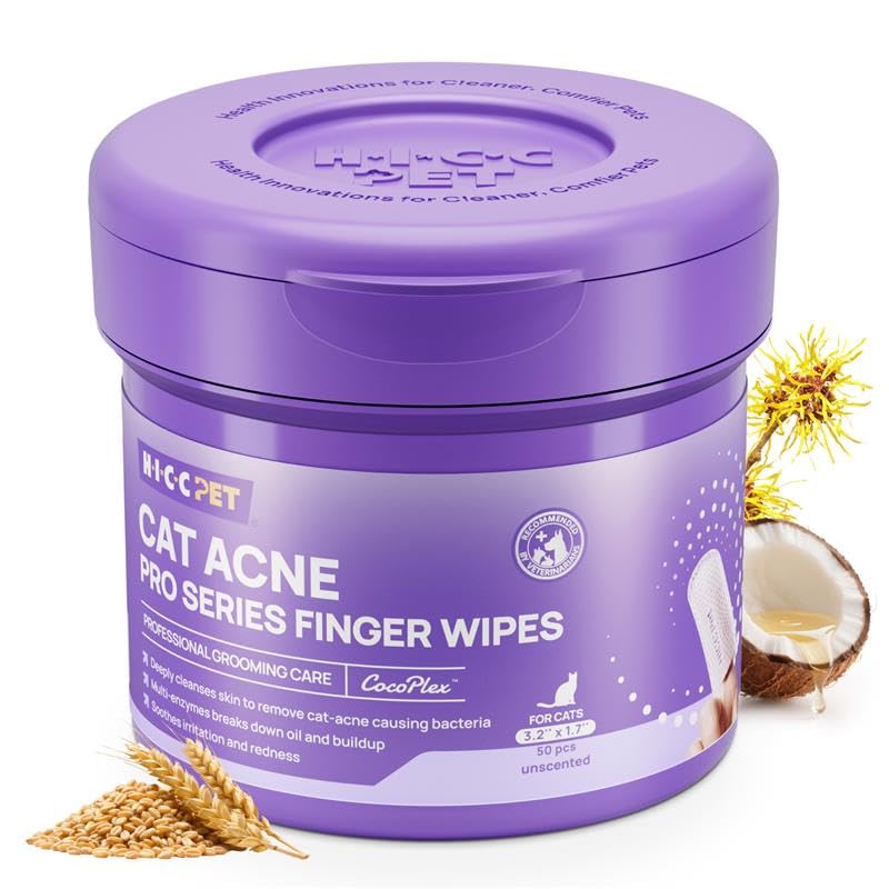 HICC PET toallitas acné barbilla gato para limpieza focal y suave diaria