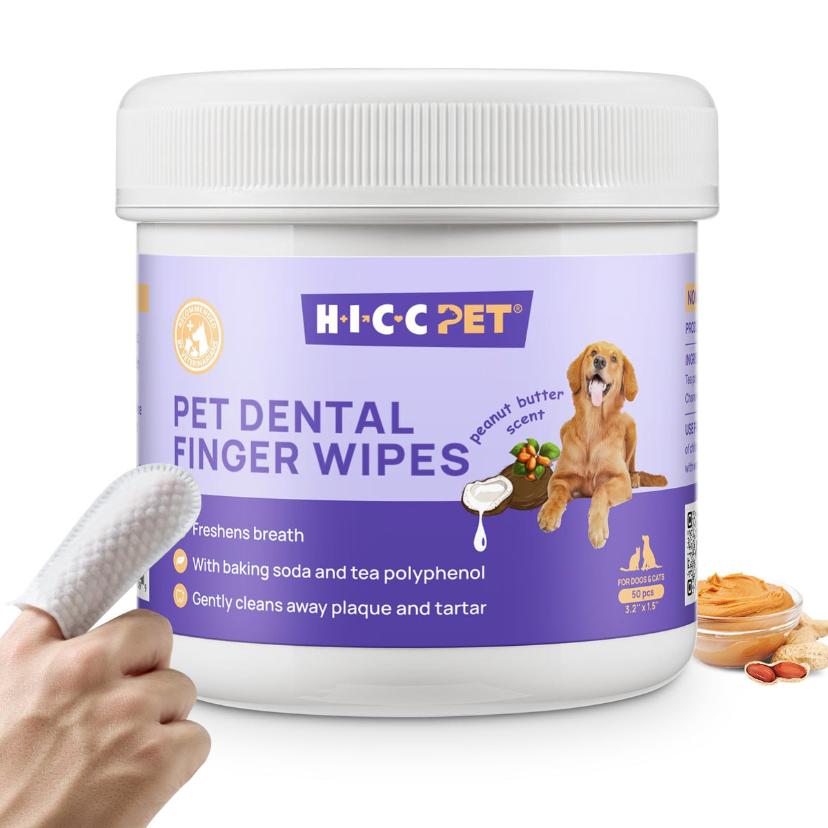 HICC PET: toallitas dentales para perros y gatos para limpiar dientes y encías