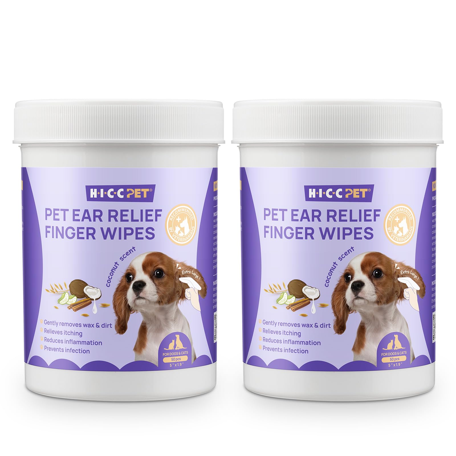 HICC PET toallitas de orejas para perros y gatos eliminan cerumen y suciedad.