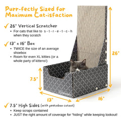 Hide & Scratch escondite cama gato, rincón cálido para siestas tranquilas.