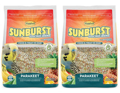Higgins mezcla Sunburst Gourmet para periquitos, sabrosa y equilibrada para plumaje y vitalidad diaria.
