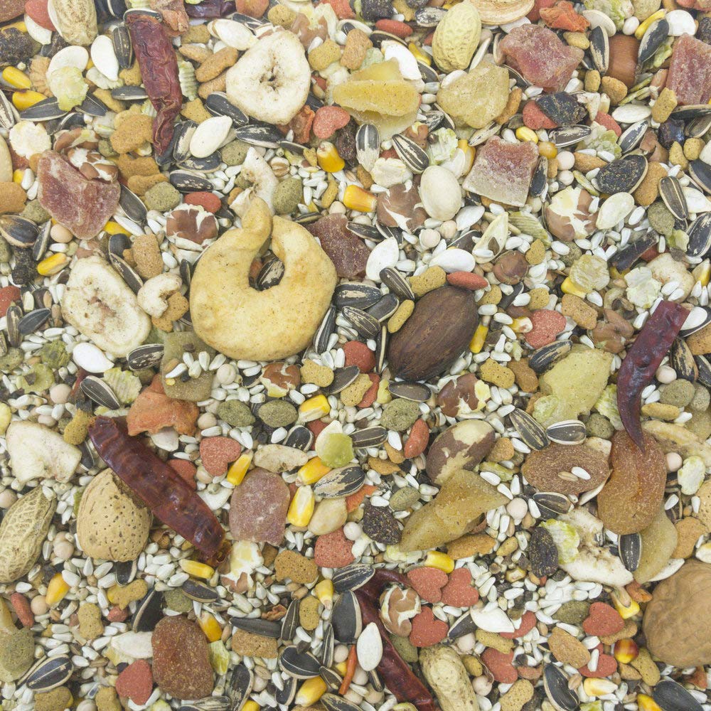Mezcla Sunburst para guacamayos con semillas y frutos, ideal para variar la alimentación diaria