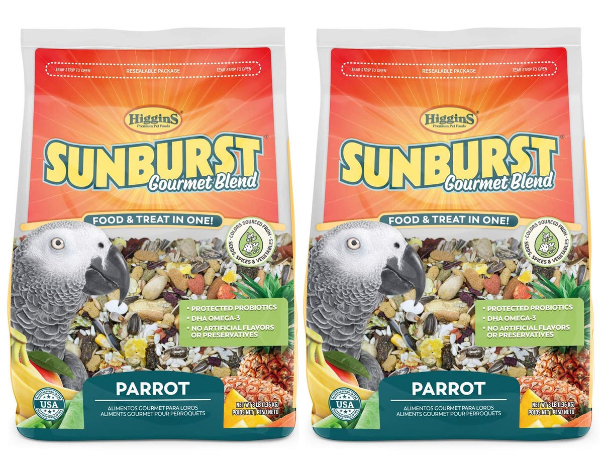 Higgins Sunburst mezcla gourmet para loros, bolsa lista para variación diaria de la dieta.