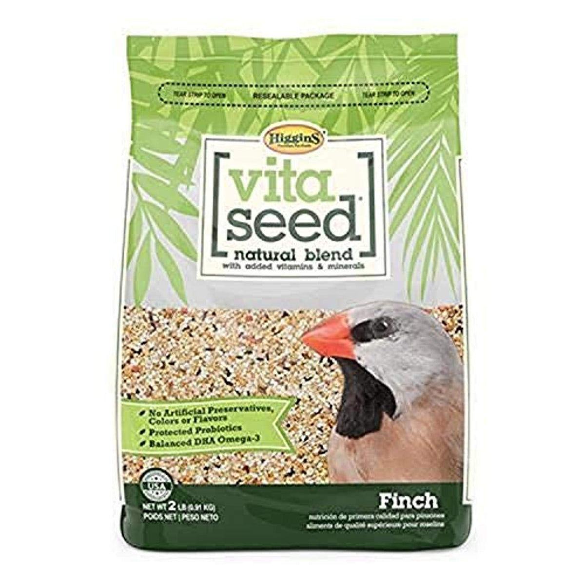 Higgins Vita Seed para jilguero, bolsa de 2 libras, alimento nutritivo para aves