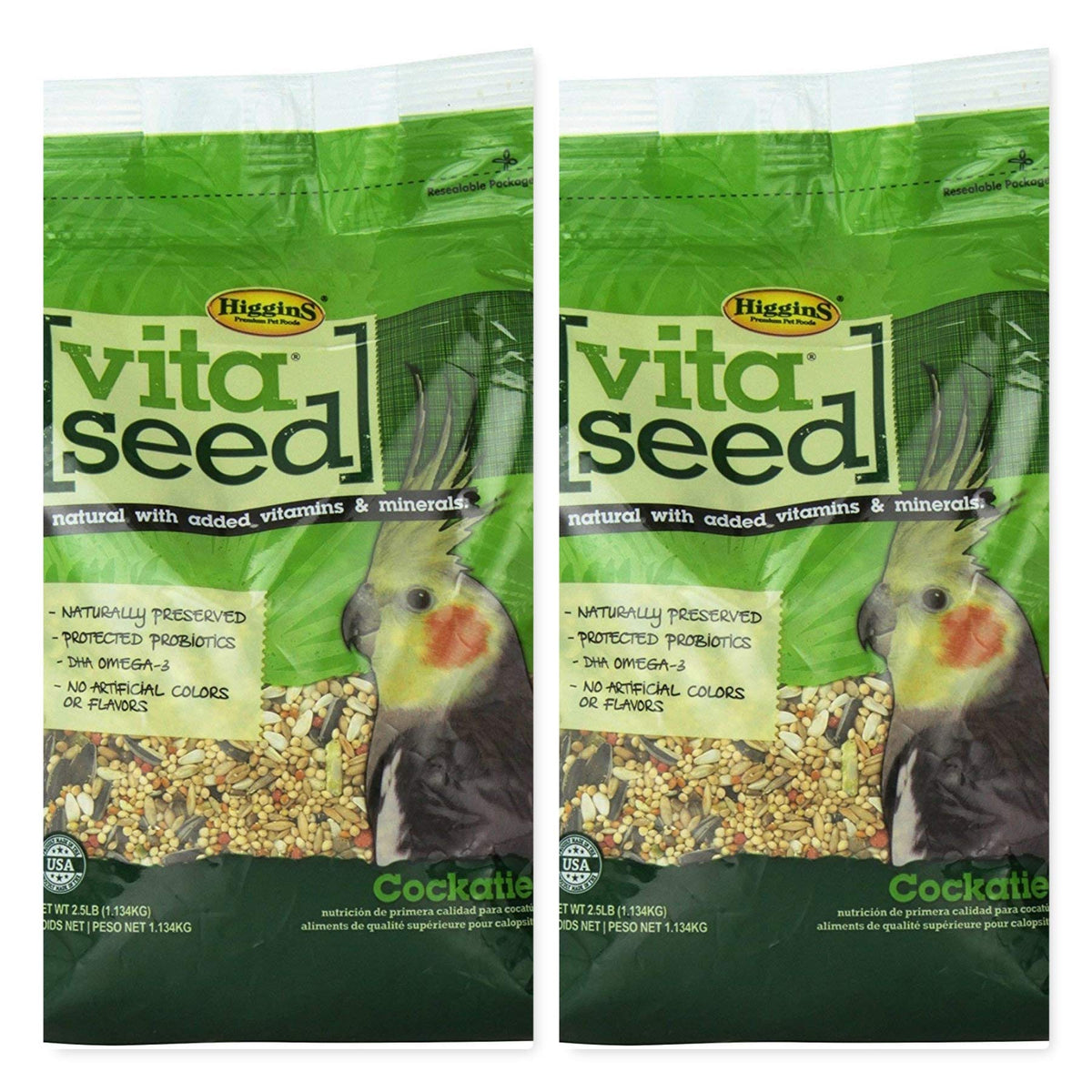 Higgins Vita Seed Natural Blend para cotorra con probióticos digestivos