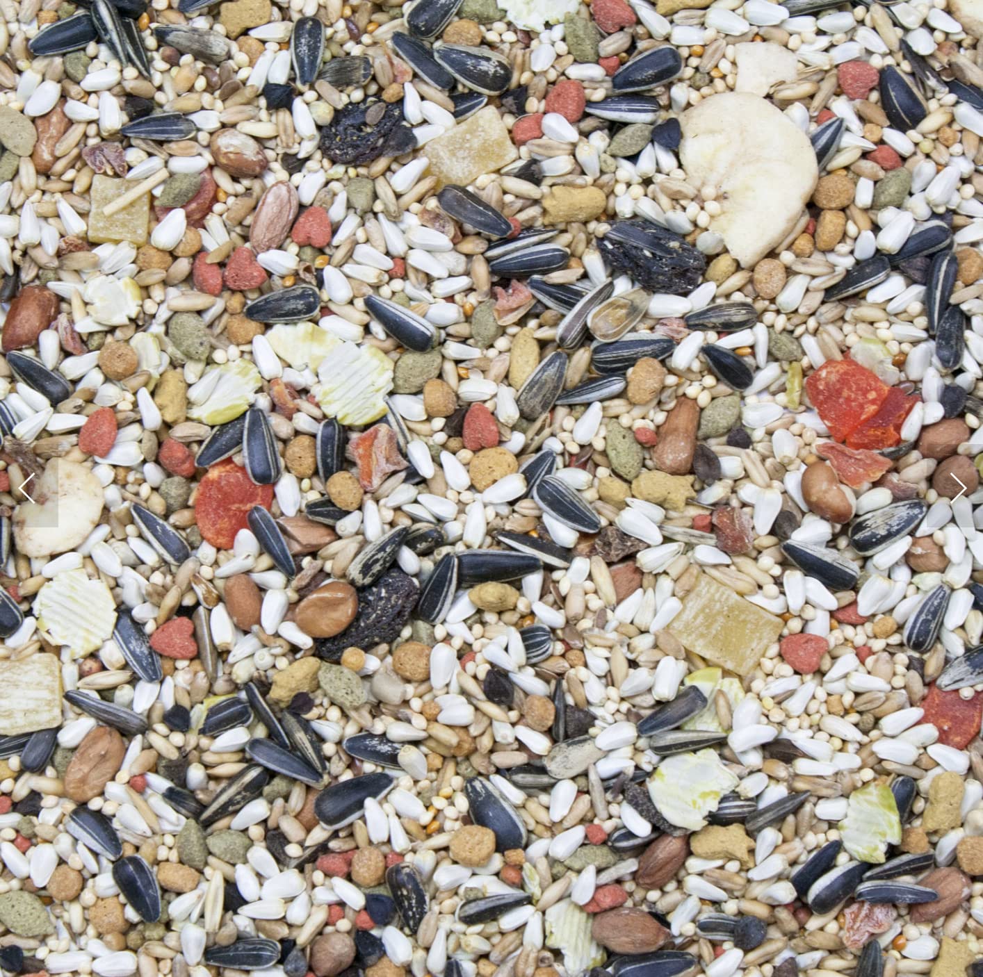Higgins Vita Seed Natural Blend muestra frutos secos y verduras deshidratadas para variación de sabor