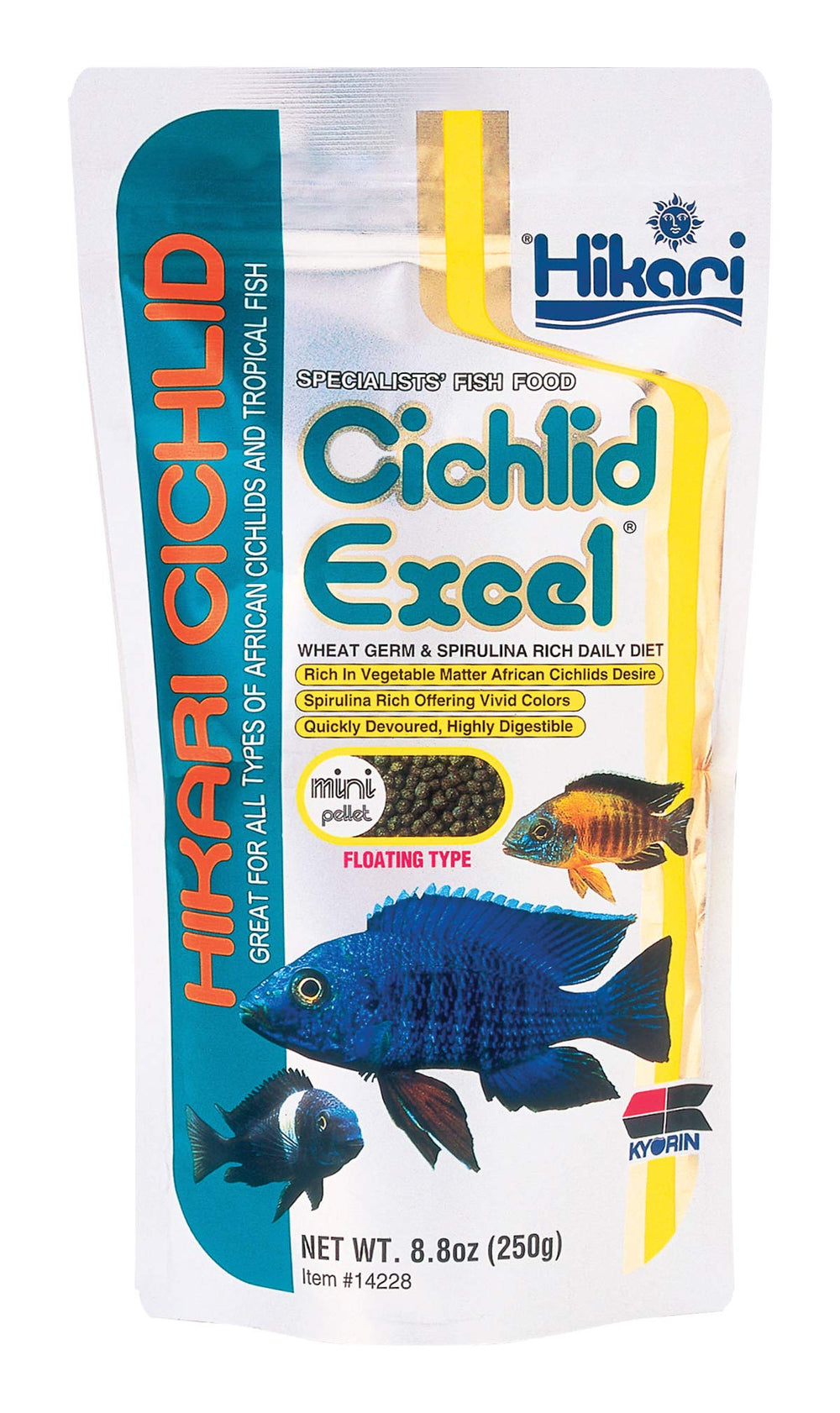 Hikari Cichlid Excel gránulos flotantes de 8 oz para monitorizar ingesta