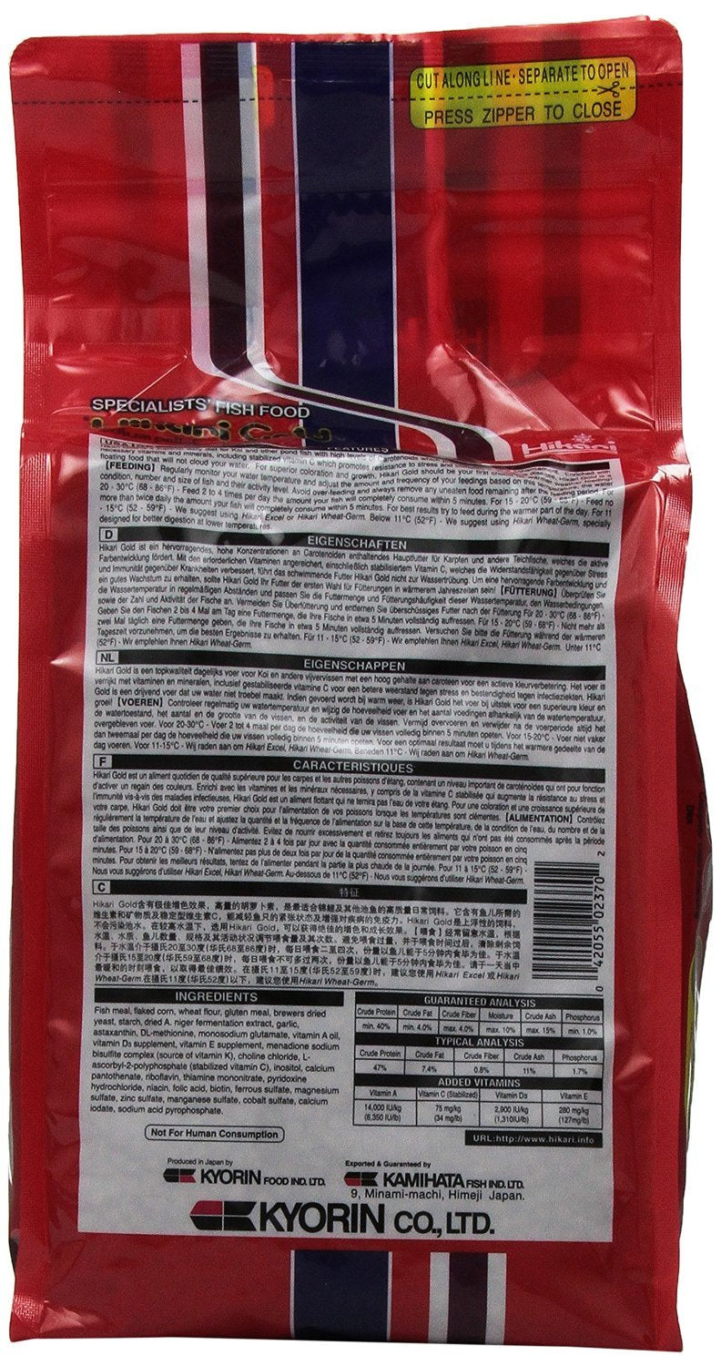 Hikari Gold 4.4 Lb: kois sanos y color vivos, gracias a nutrientes clave.