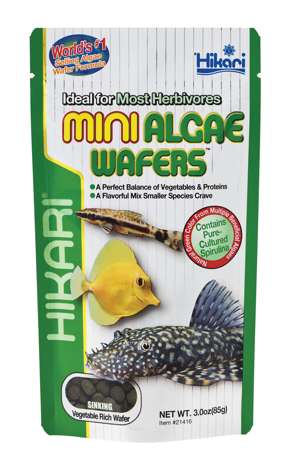 Empaque de Hikari Mini Algas, práctico para alimentar peces