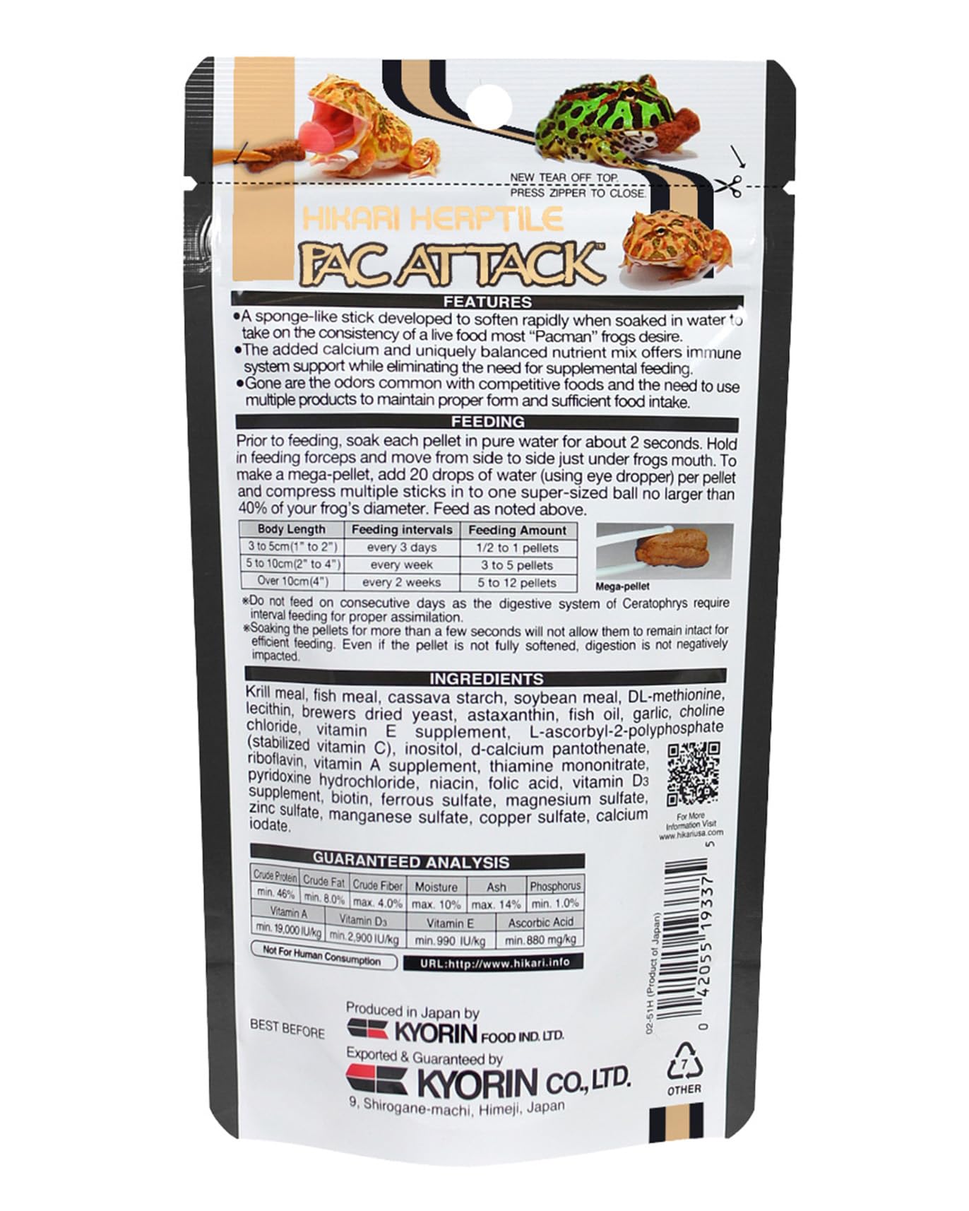 Hikari Pac Attack, pequeños granulos para alimentación diaria