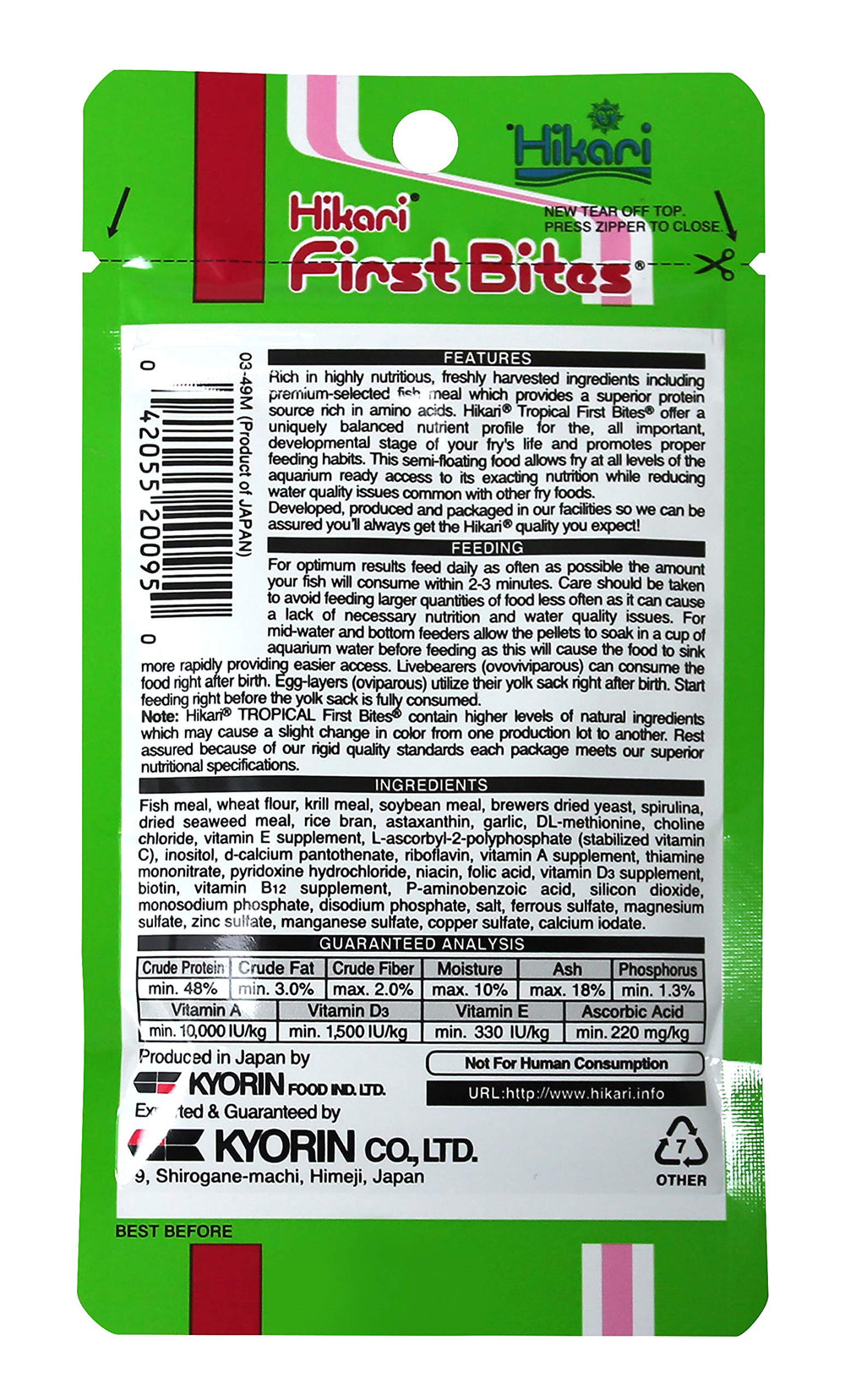 Contribuye al desarrollo corporal adecuado de los fry con Hikari