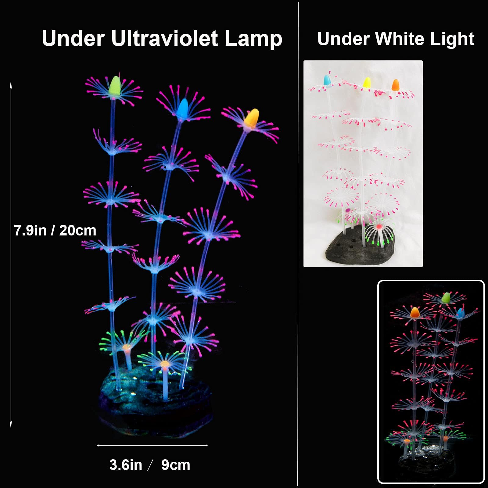 HIKTIQIW coral loto fluorescente añade color al acuario