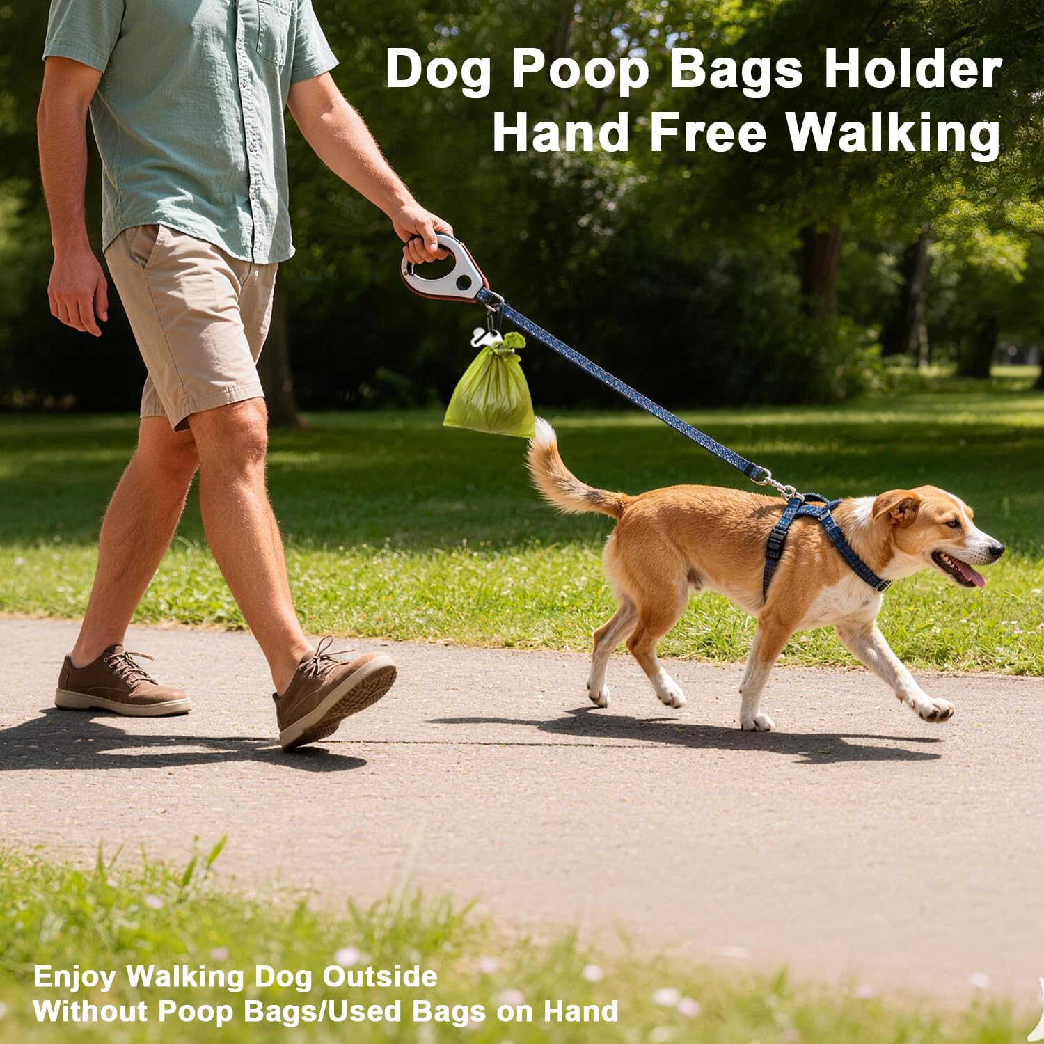 Hilihali dispensador de bolsas para perro en acero inoxidable, durable y práctico.