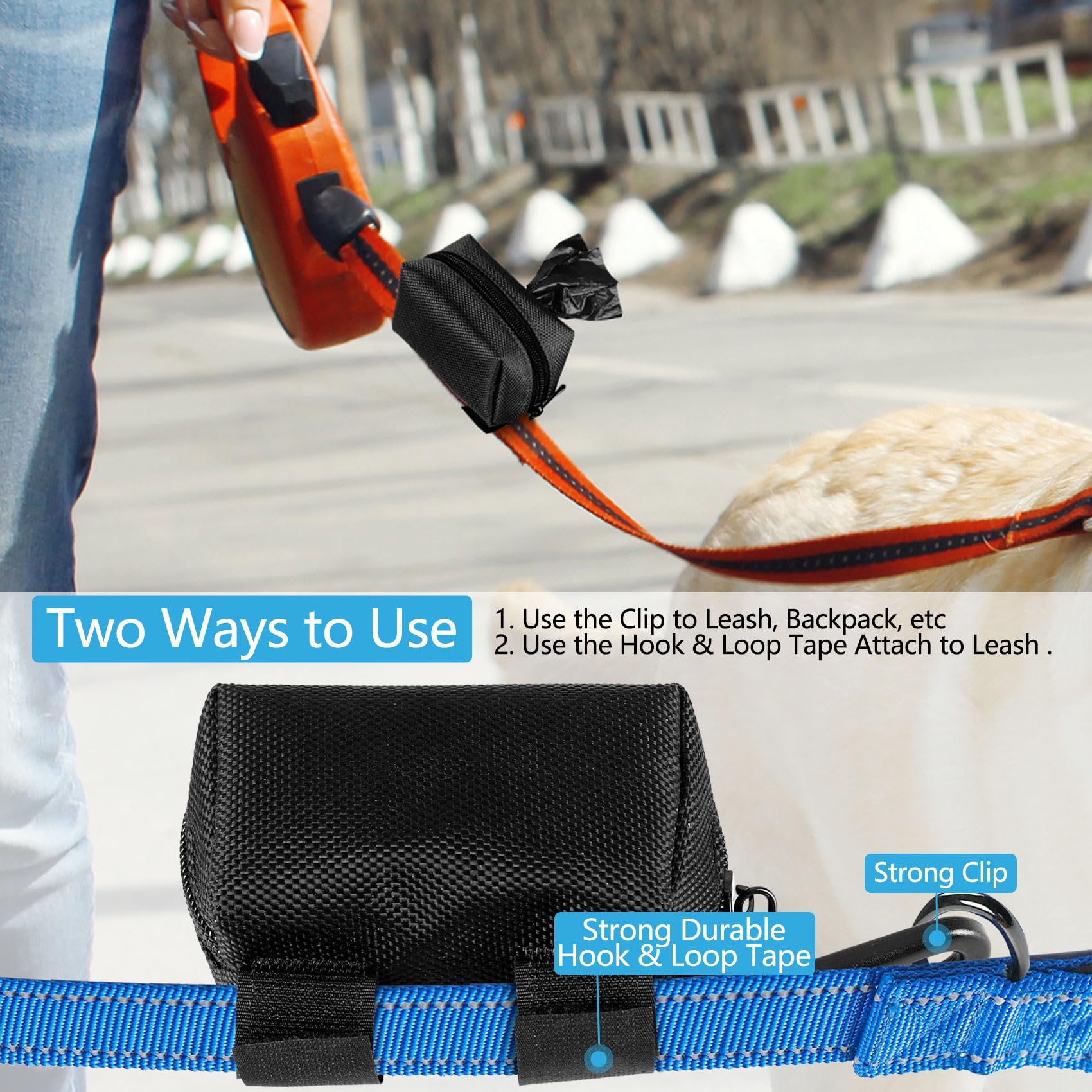 Hilihali kit double distributeur etui-sacs, ensemble pratique pour deux chiens.