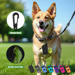 Hilihali porta bolsas para perro color rosado, ideal para salidas con correa.