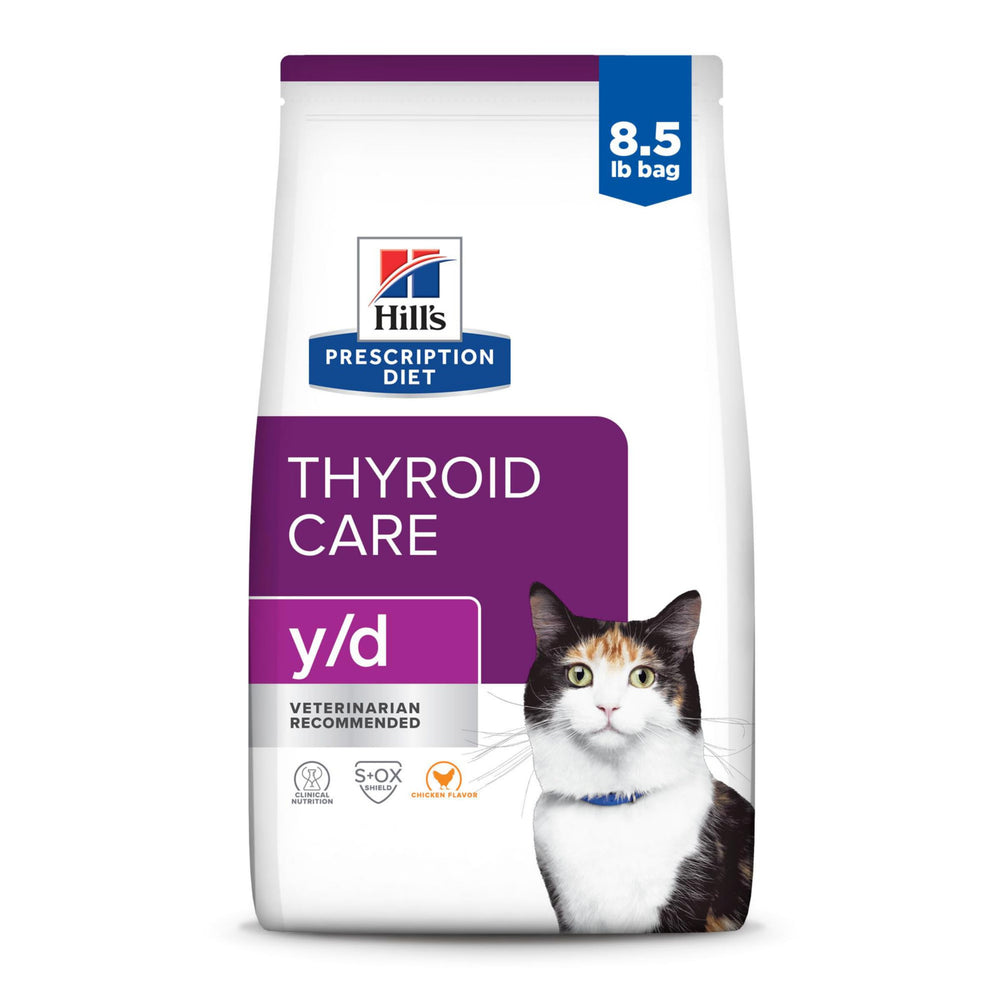 Hill's Prescription Diet y/d, alimento seco para gato con tiroides.