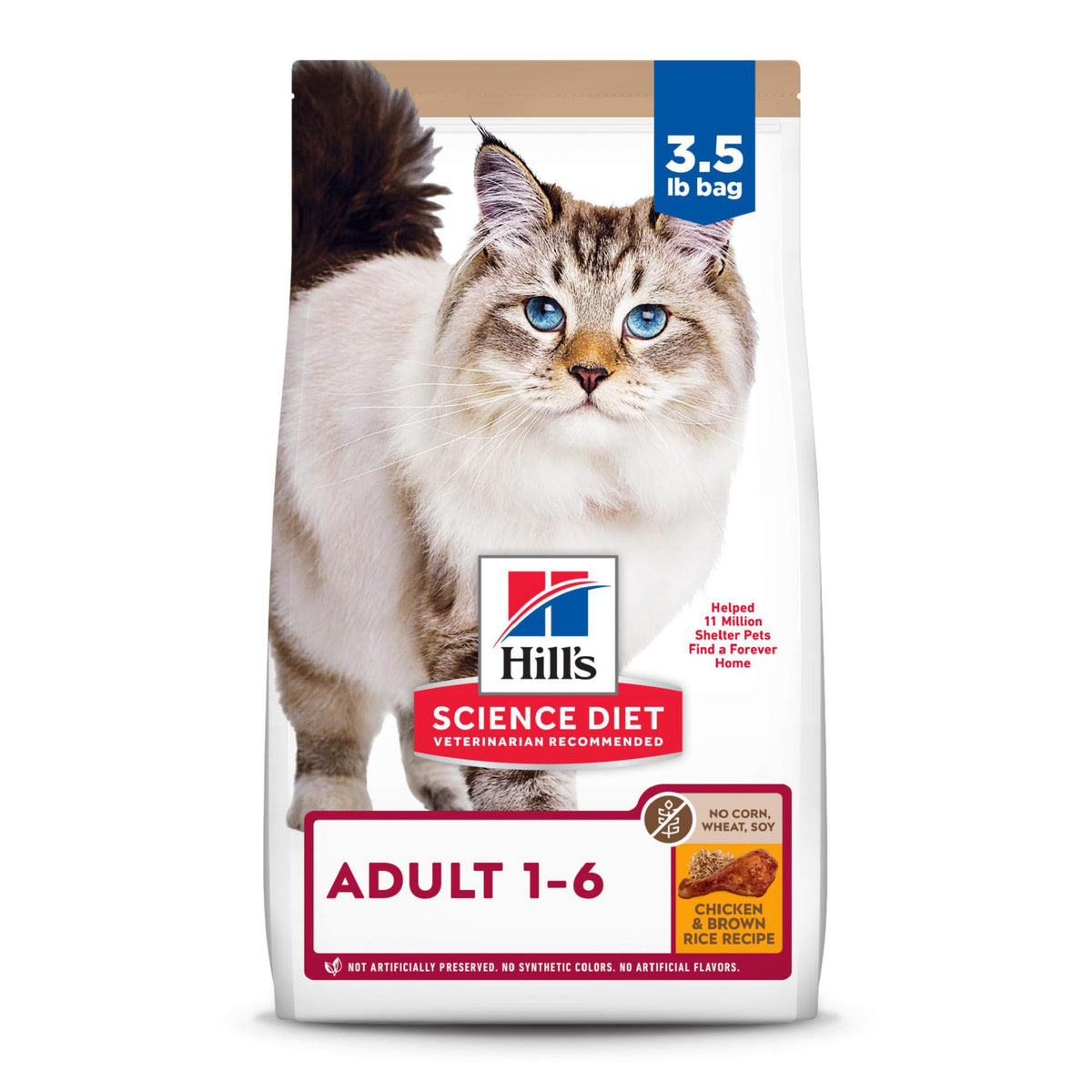 Hill's Science Diet adulto sin maíz, trigo ni soja, croquetas de pollo en bolsa de 3,5 libras