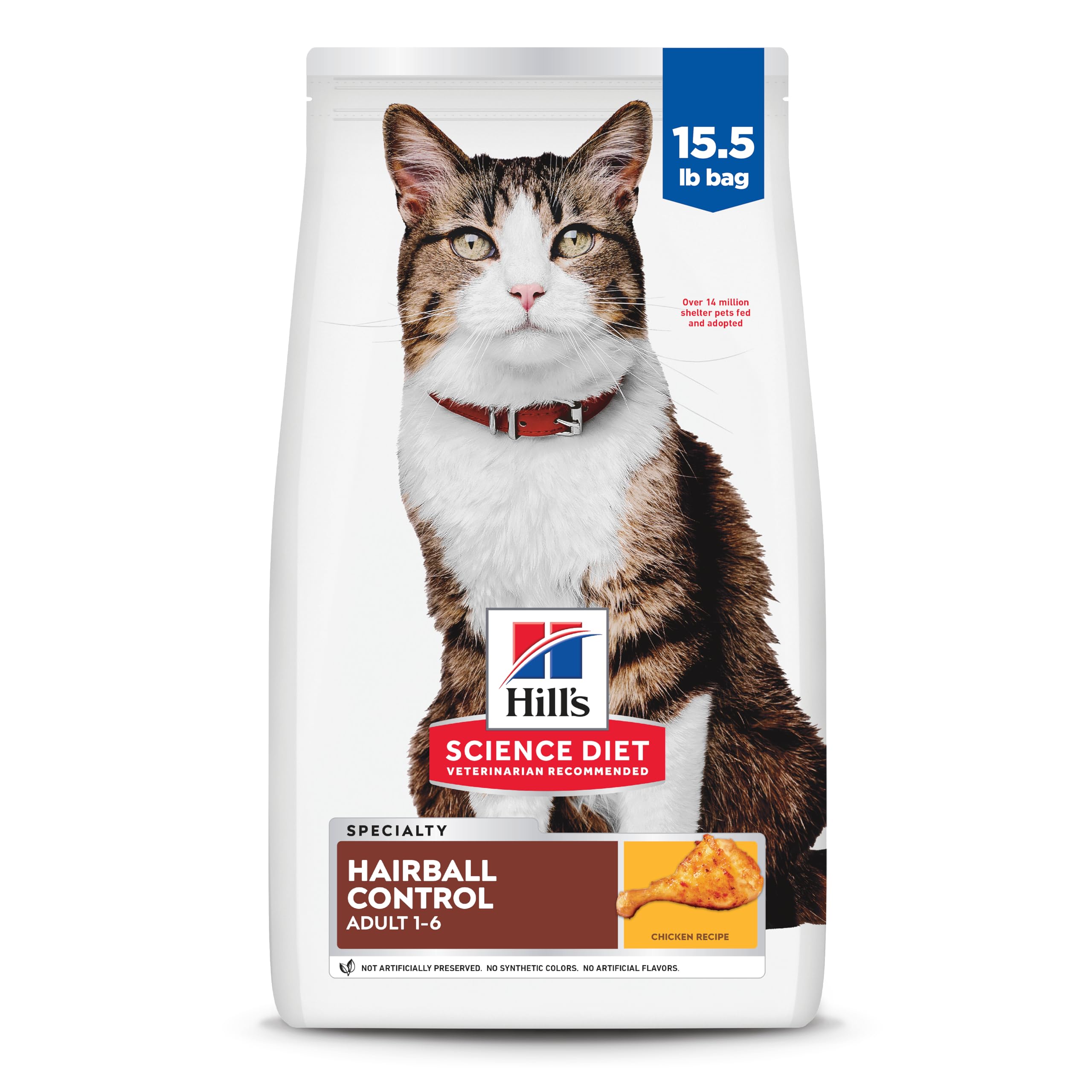 Hill's Science Diet adulto, control de bolas de pelo, croquetas de pollo