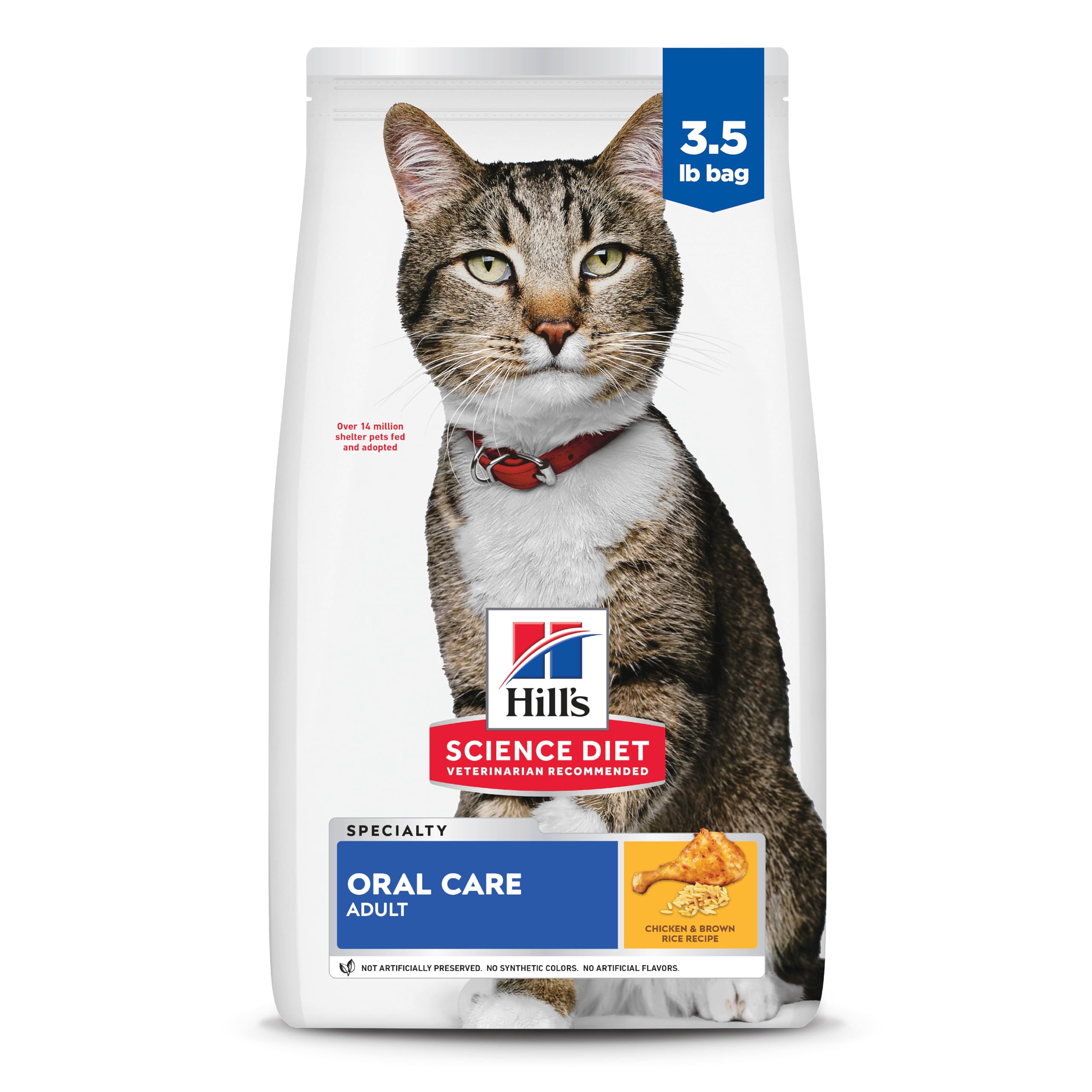 Hill's Science Diet Adulto Oral Care, bolsa 1,6 kg con pollo, ayuda a cuidar dientes.