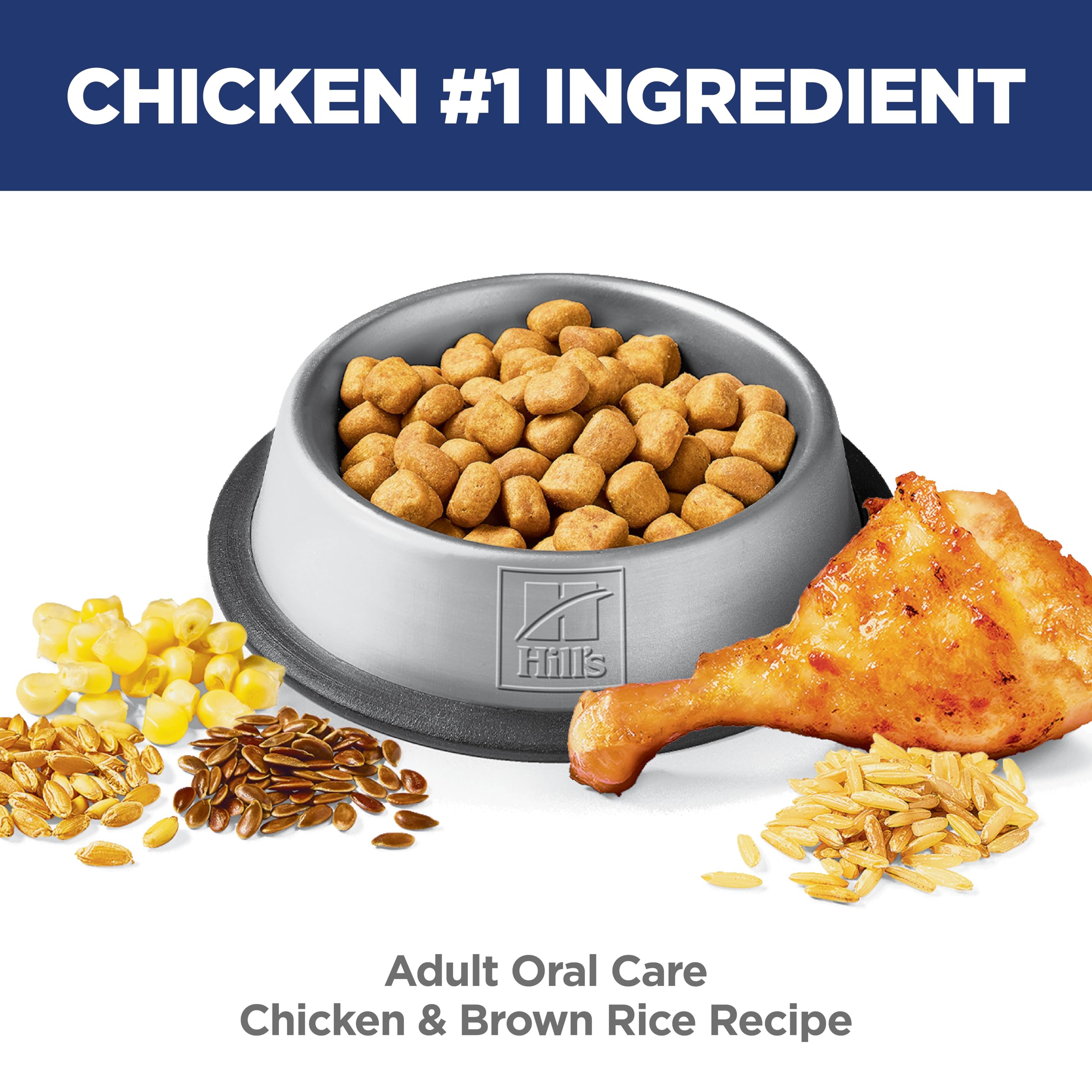 Hill's Science Diet Adulto Oral Care sabor a pollo para paladar agradable.