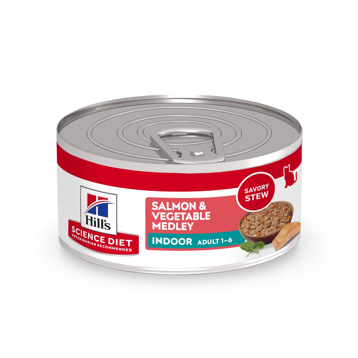 Hill's Science Diet Gato Adulto Interior con salmón y verduras: opción sabrosa para equilibrio nutricional.