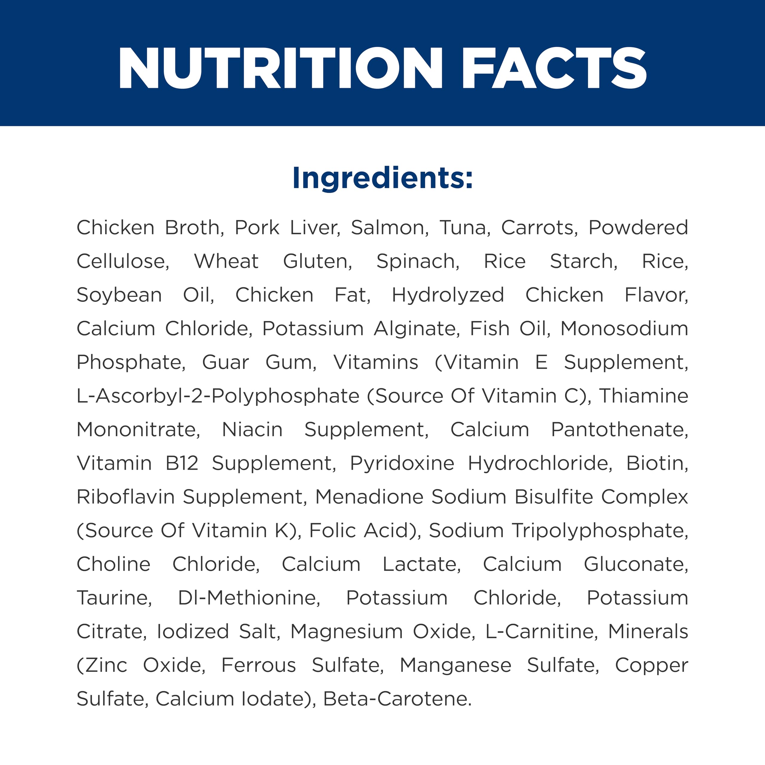 Hill's Science Diet Ingredientes naturales con vitaminas y aminoácidos.