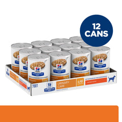 Hill's Prescription Diet c/d Multicare, perro comiendo en plato, fomenta la salud urinaria.