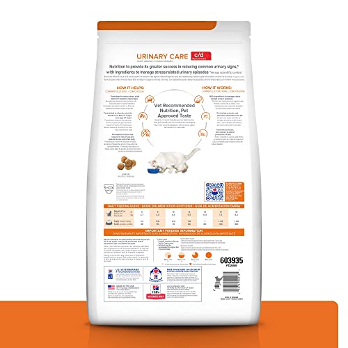 Empaque frontal de Hill's c/d Multicare Stress para gatos, dieta urinaria.