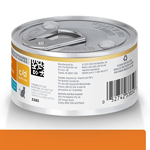 Lata cercana Hill's Dieta Recetada c/d Multicare Cuidado Urinario, atún y verduras.