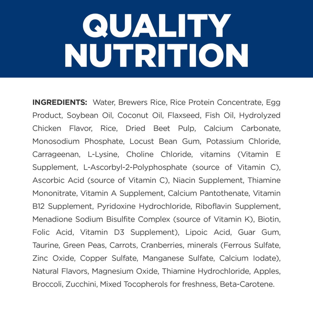 Hill's Prescription Diet Derm Complete: ingredientes arroz y huevo, nutrición equilibrada