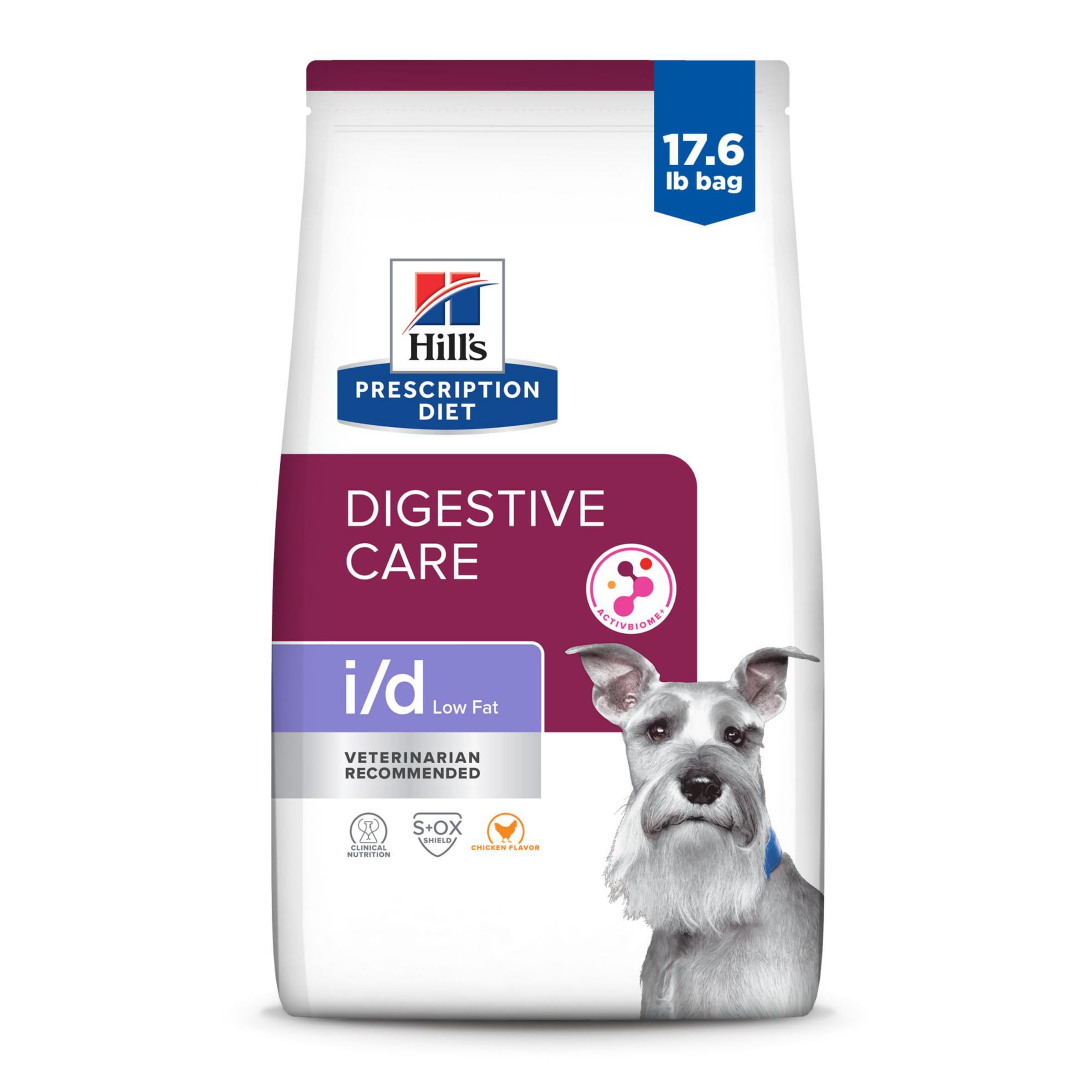 Hill's Prescription Diet i/d bajo grasa, alimento seco para perros con pollo.