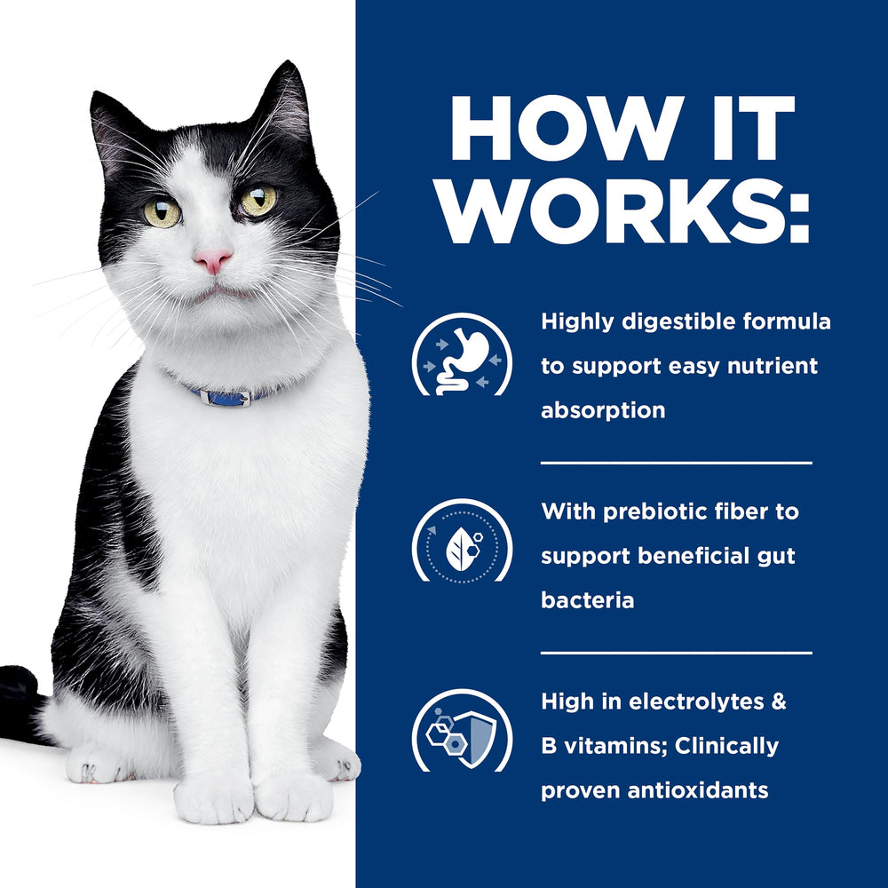Hill's Prescription Diet i/d Digestive Care, contiene fibra prebiótica para equilibrio intestinal.
