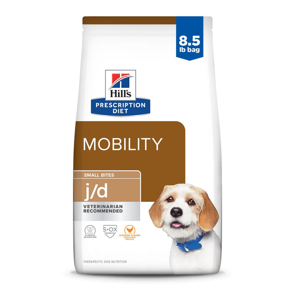 Hill's j/d bolsa 8,5 lb frente, enfoque en cuidado articular.