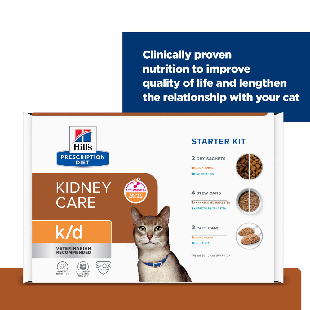 Hill's Prescription Diet k/d variedad de sabores en conservas y croquetas