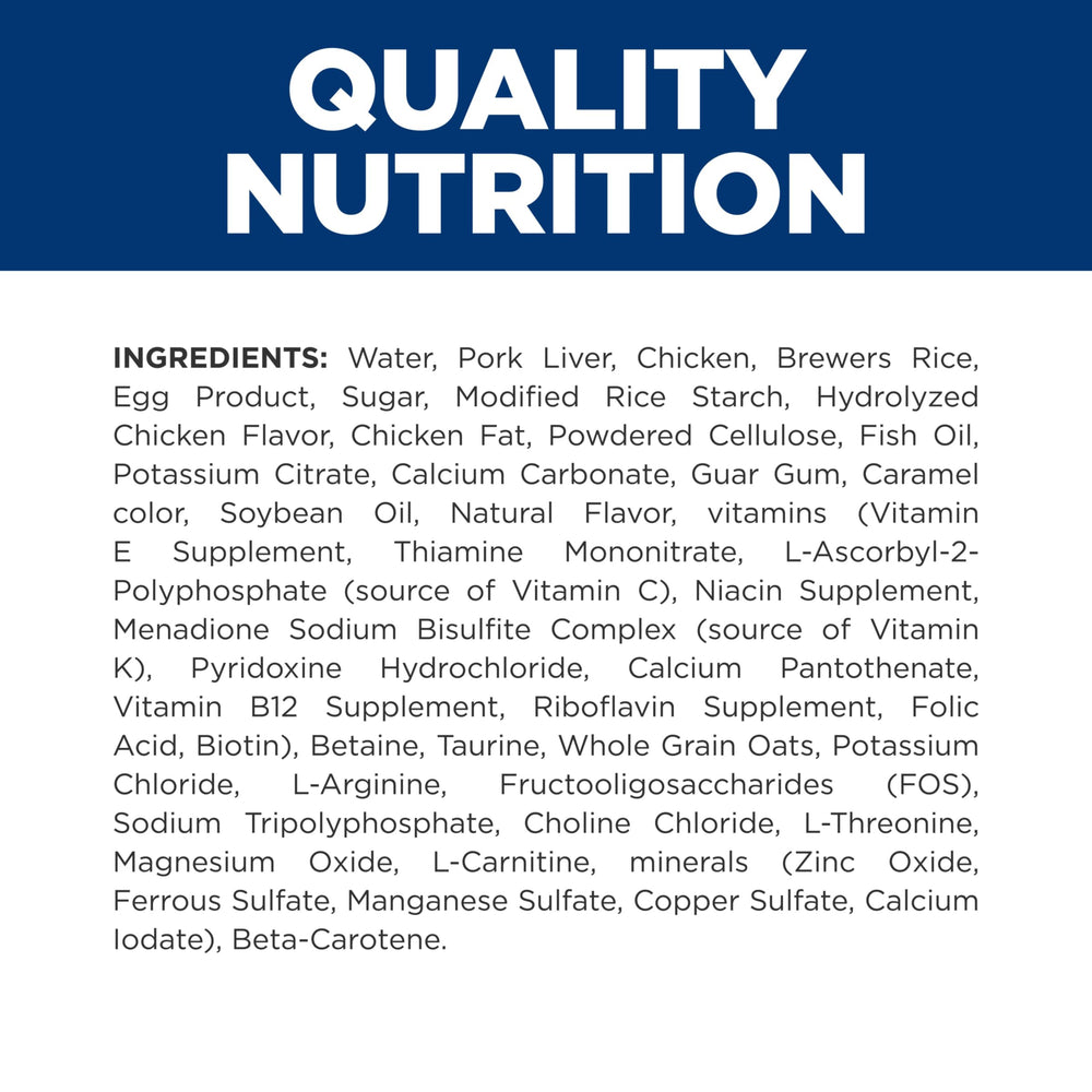 Hill's k/d ingredientes nutritivos para una dieta equilibrada.