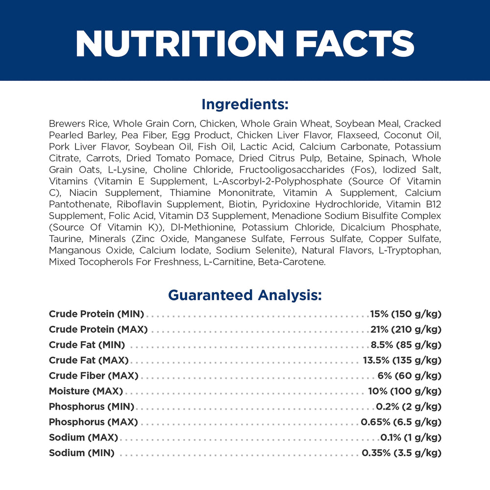 Hill's Prescription Diet Multi-Organ, recomendado por veterinarios para necesidades múltiples.