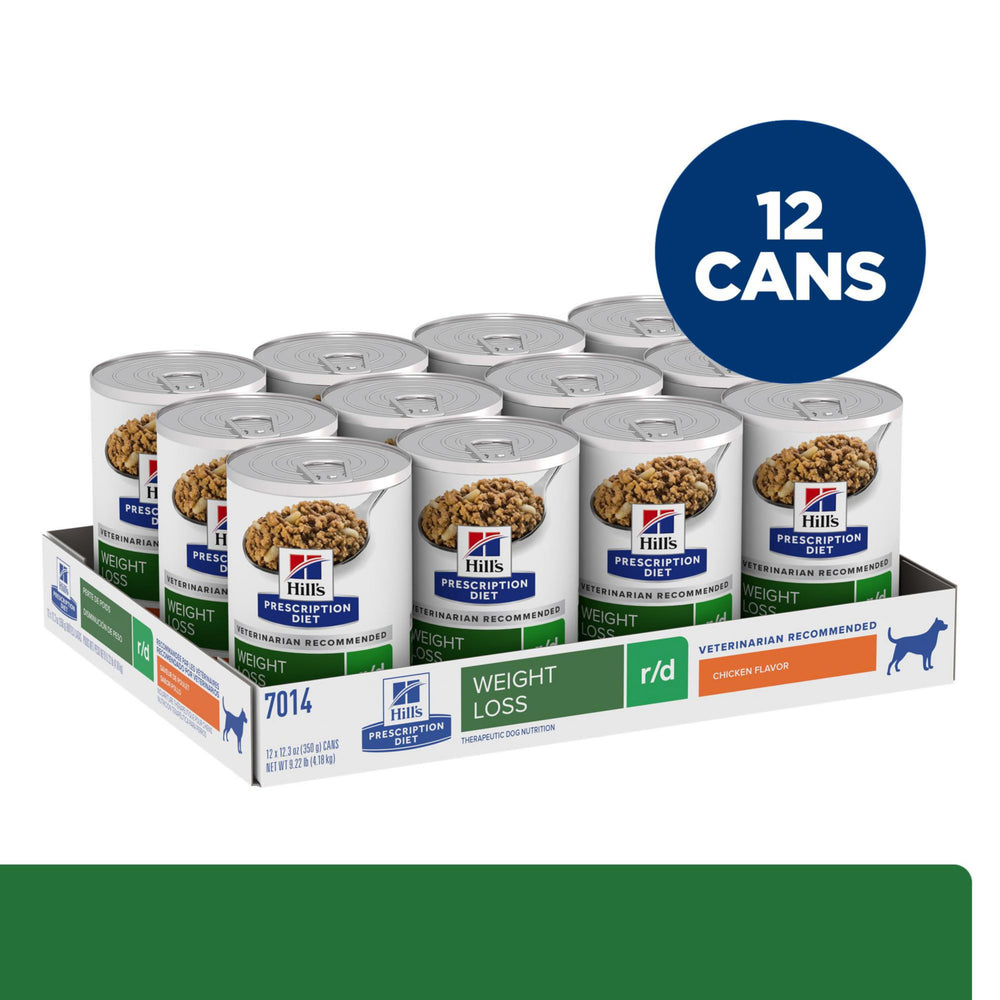 Hill's Prescription Diet r/d, etiqueta clara con información nutricional