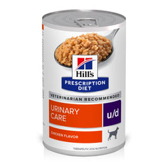 Hill's u/d, lata para perro, cuidado urinario con pollo.