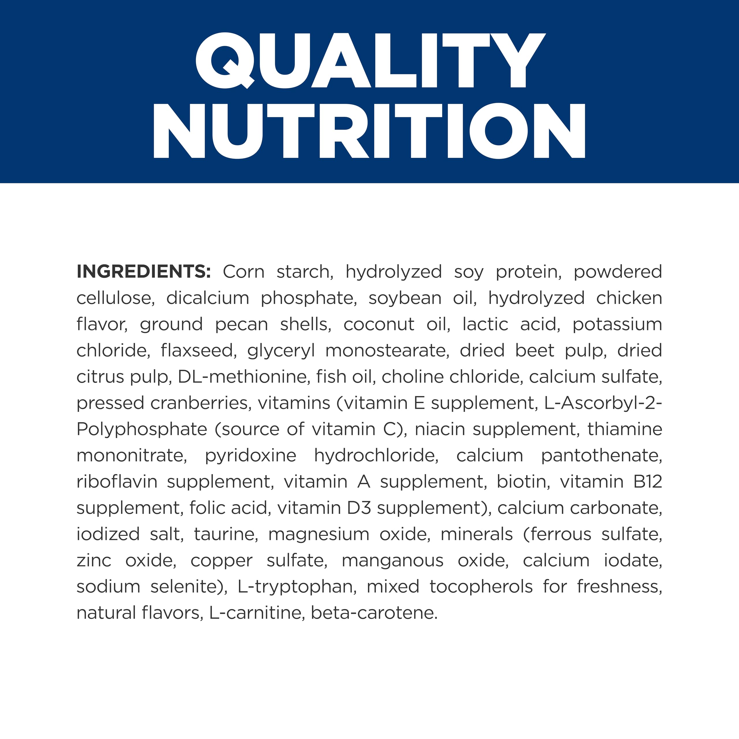 Ingredientes globales visibles en la etiqueta de Hill's z/d