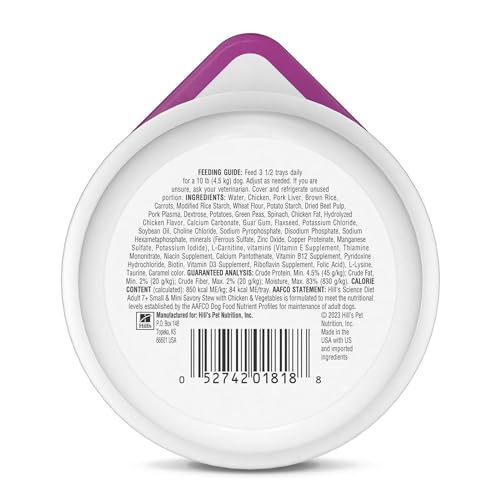 Hill's Science Diet Adult 7+ Small & Mini, salsa sabrosa: digestión fácil para perros mayores.