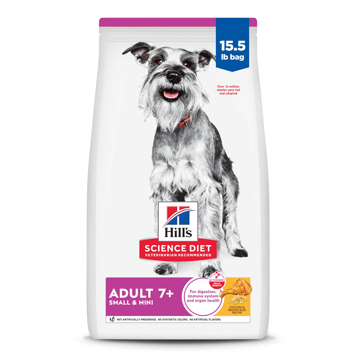 Hill's Science Diet Adult 7+ para perros pequeños con pollo y arroz integral, energía sostenida.