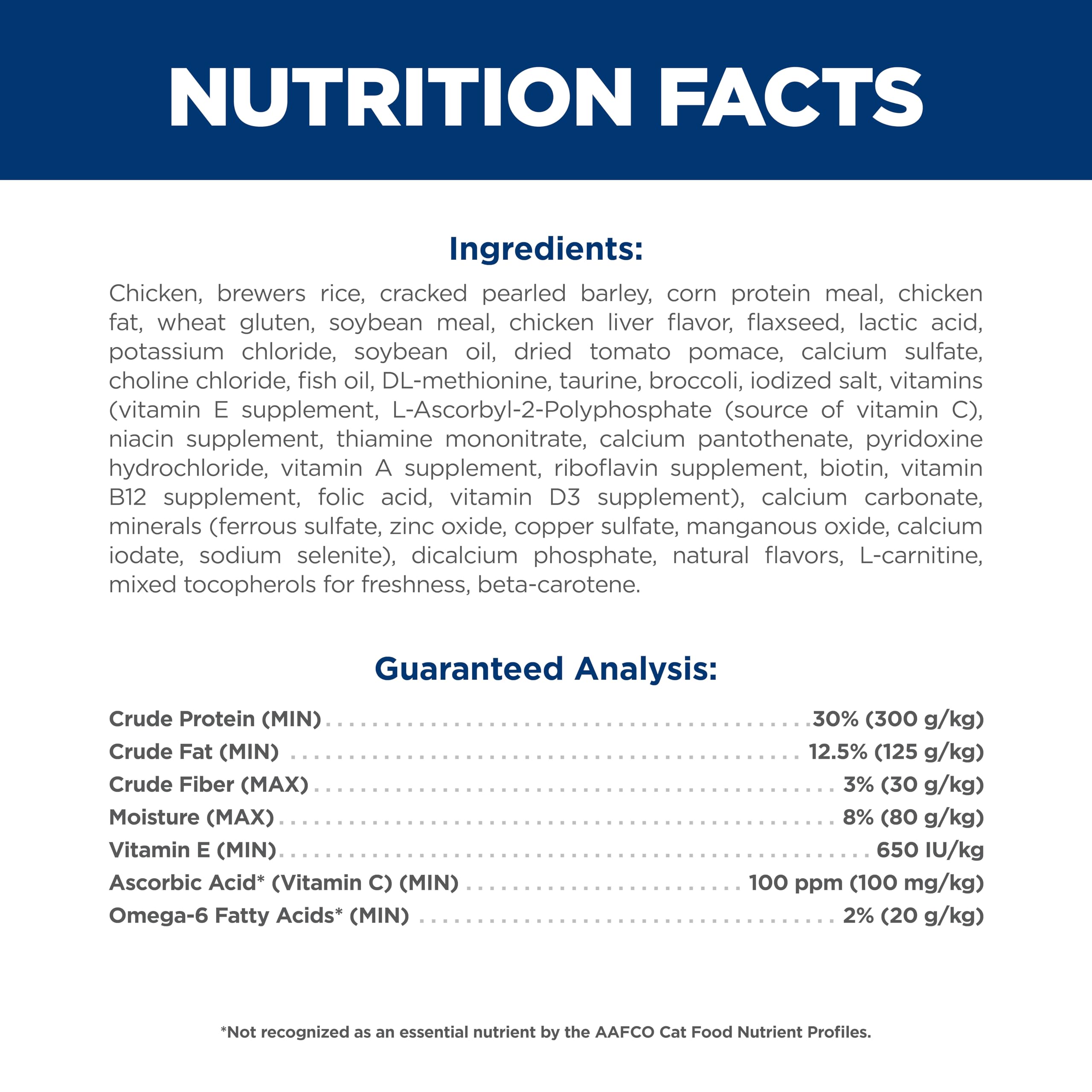 Composición de ingredientes naturales de Hill's Science Diet Adult 7+ Senior Vitality