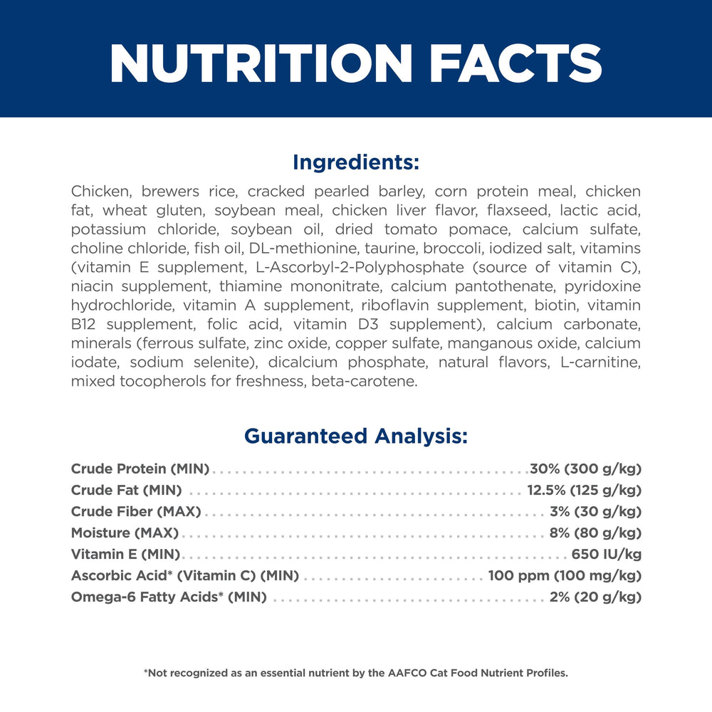 Composición de ingredientes naturales de Hill's Science Diet Adult 7+ Senior Vitality