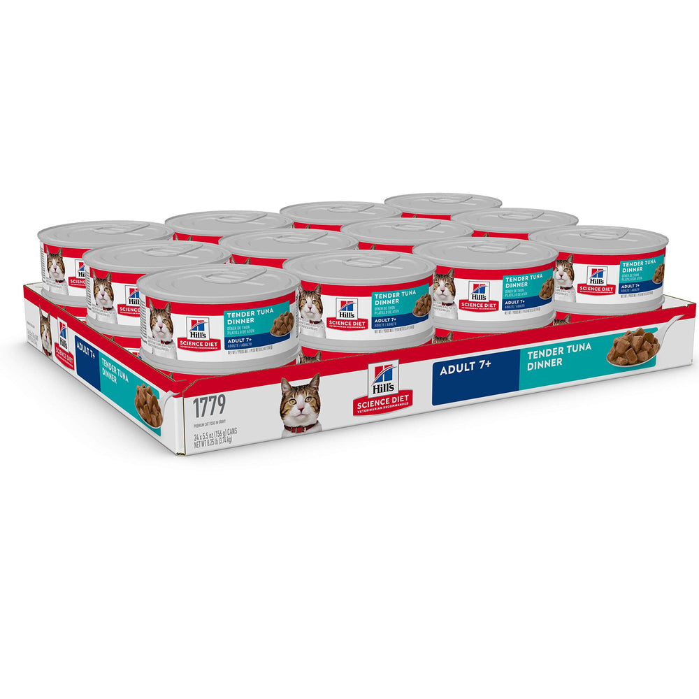 Trozos de atún en Hill's Science Diet estofado, ideal para variar comidas.