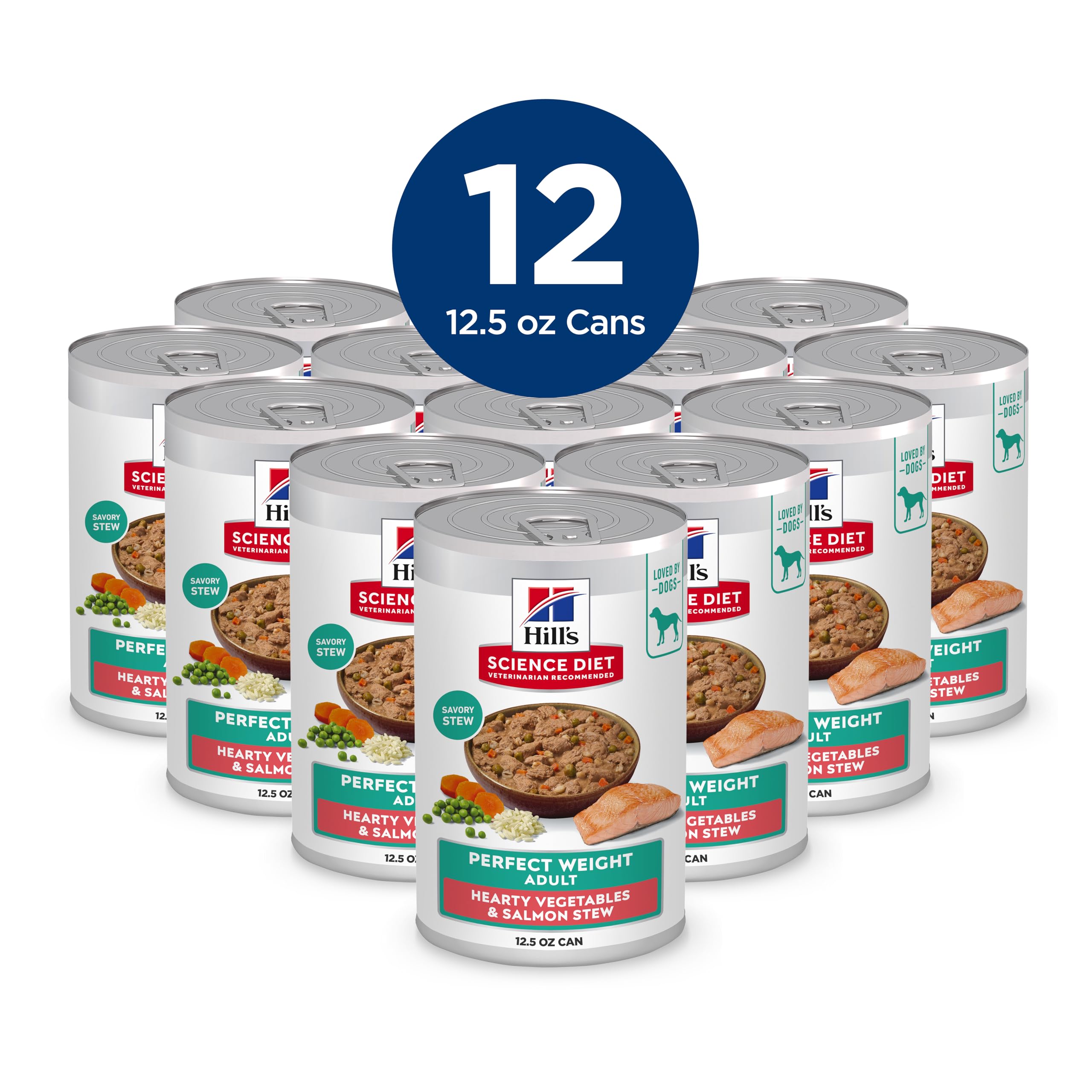 Hill's Science Diet Adult Perfect Weight alimento húmedo para perros con salmón y vegetales.