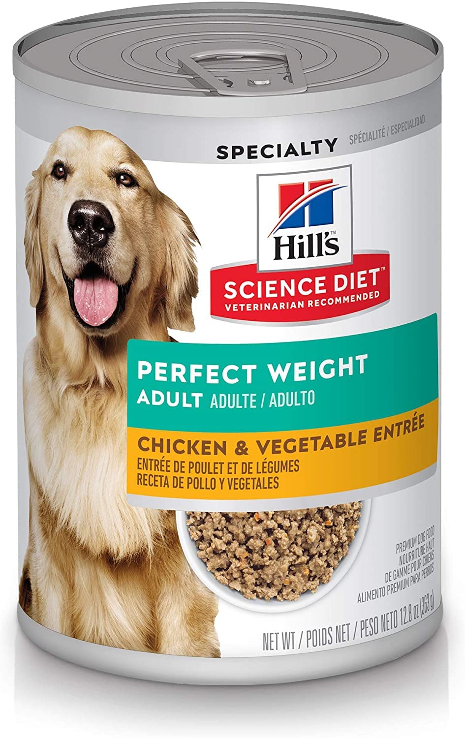 Hill's Science Diet lata-pollo-verduras-12oz para control de peso en perros adultos